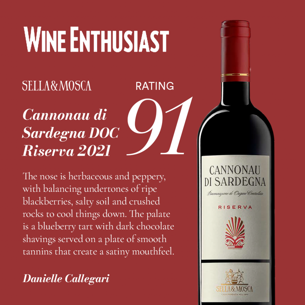 Cannonau Riserva 2021 года получило 91 балл от Wine Enthusiast Cannonau Riserva 2021 года получило 91 балл от Wine Enthusiast